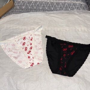 💚 SALE! PINK Victoria's Secret Cherries Panties 2-Pair XS NWT